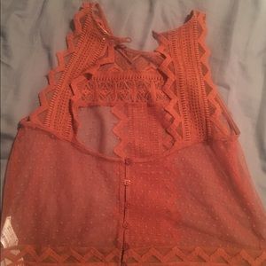 Orange lace top